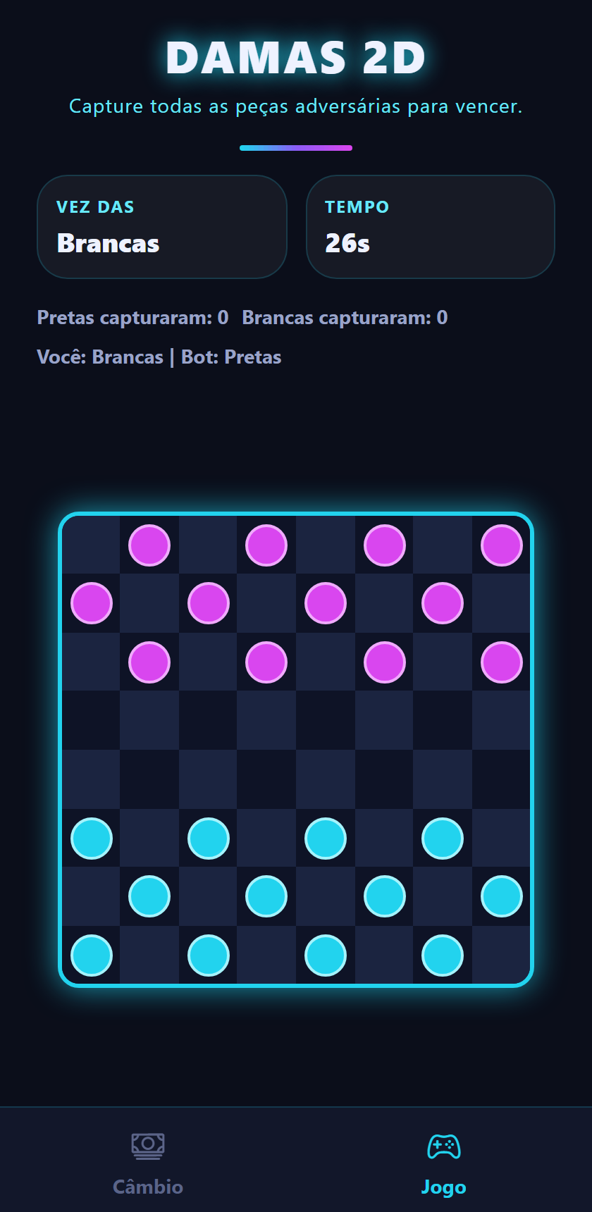 DamaLink — jogo de damas contra bot
